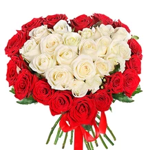 Сердце из 51 розы