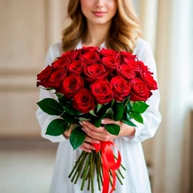 Красные розы 60см